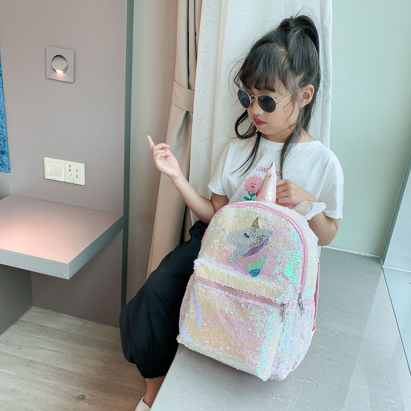 Sac à dos rose à paillettes li - School Backpack Teen avis et prix