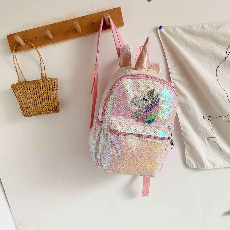 Sac à dos rose à paillettes li - School Backpack Teen avis et prix
