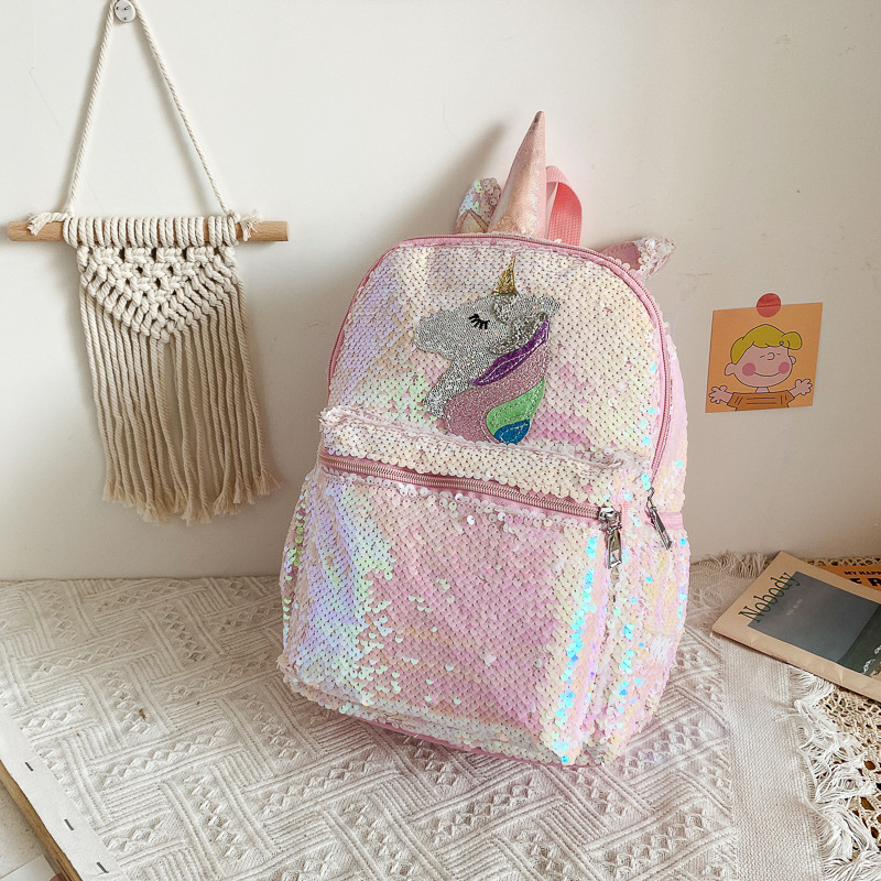 Sac à dos rose à paillettes li - School Backpack Teen avis et prix